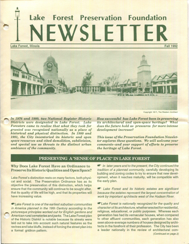 1992 Fall Newsletter