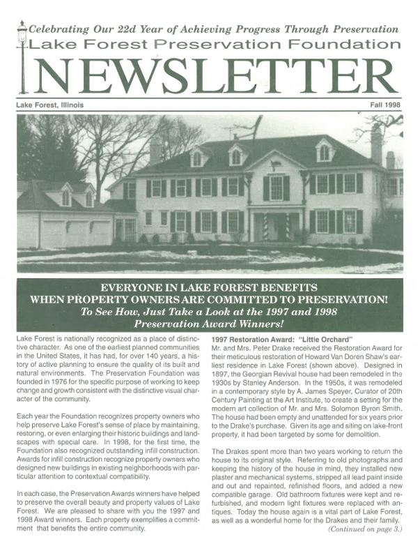 1998 Fall Newsletter