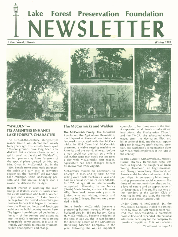 1989 Winter Newsletter