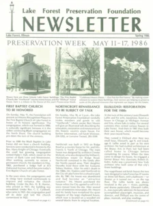 1986 Spring Newsletter