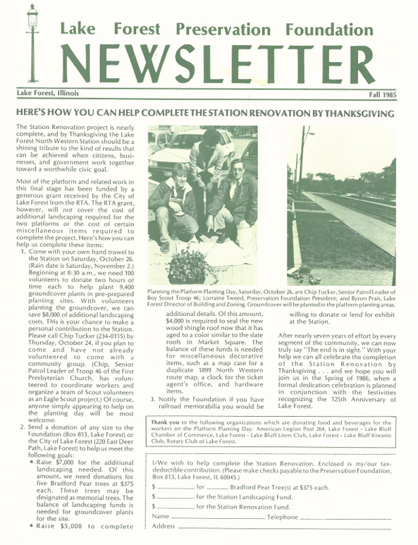 1985 Fall Newsletter