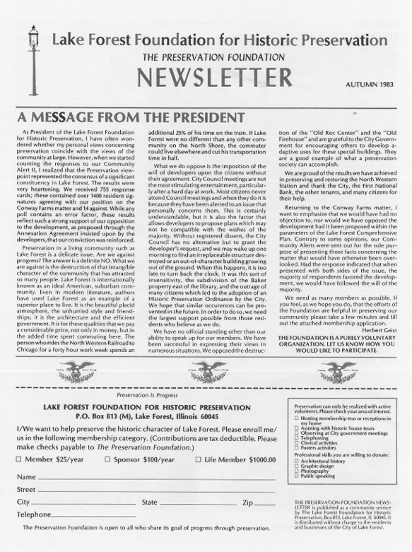 1983 Fall Newsletter
