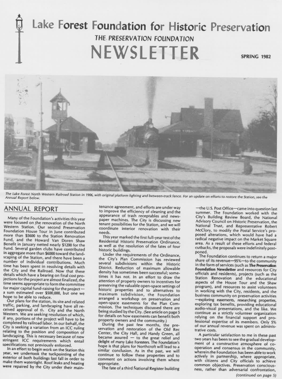 1982 Summer Newsletter