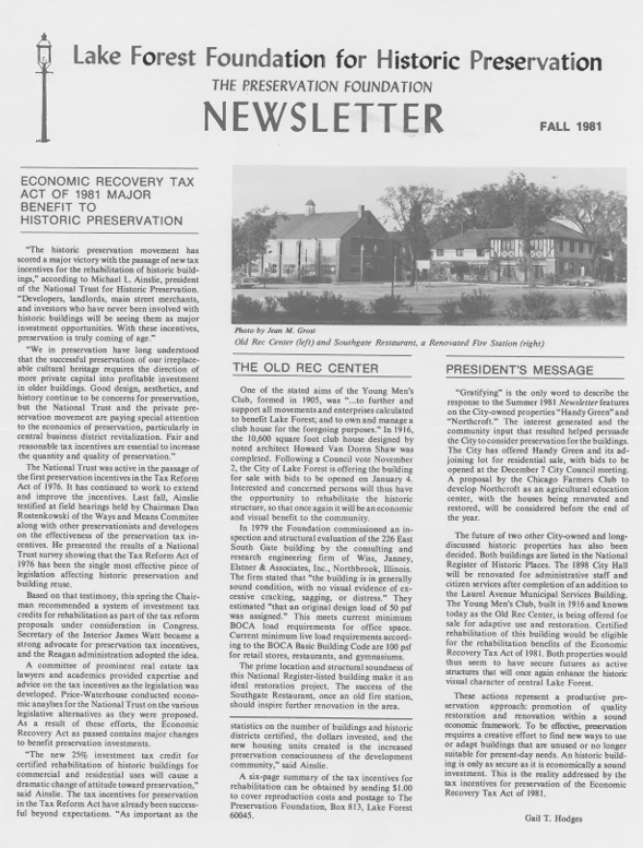 1981 Fall Newsletter
