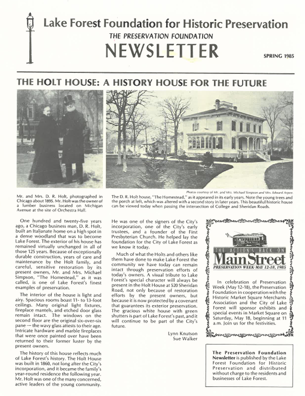 1985 Spring Newsletter