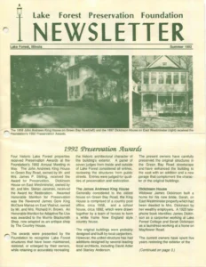 1992 Summer Newsletter