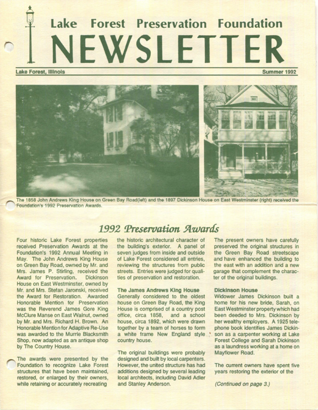 1992 Summer Newsletter