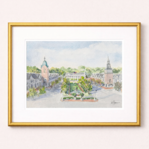 Market Square Watercolor Print